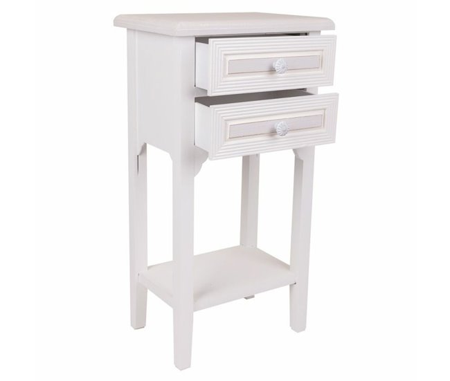 Conforama Mesita De Noche Alexandra House Living Blanco 26 X 69 X 37 Cm