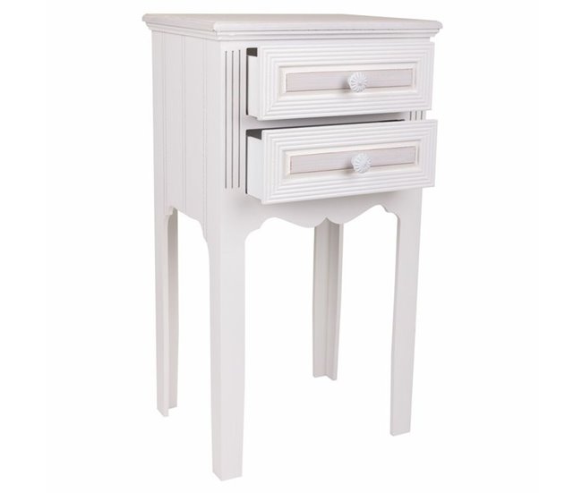 Conforama Mesita De Noche Alexandra House Living Blanco 28 X 69 X 38 Cm
