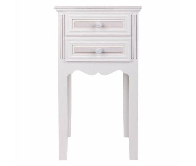 Conforama Mesita De Noche Alexandra House Living Blanco 28 X 69 X 38 Cm