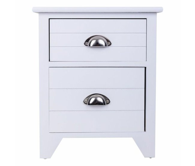 Conforama Mesita De Noche Alexandra House Living Blanco 28 X 45 X 38 Cm