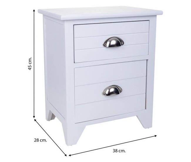 Conforama Mesita De Noche Alexandra House Living Blanco 28 X 45 X 38 Cm