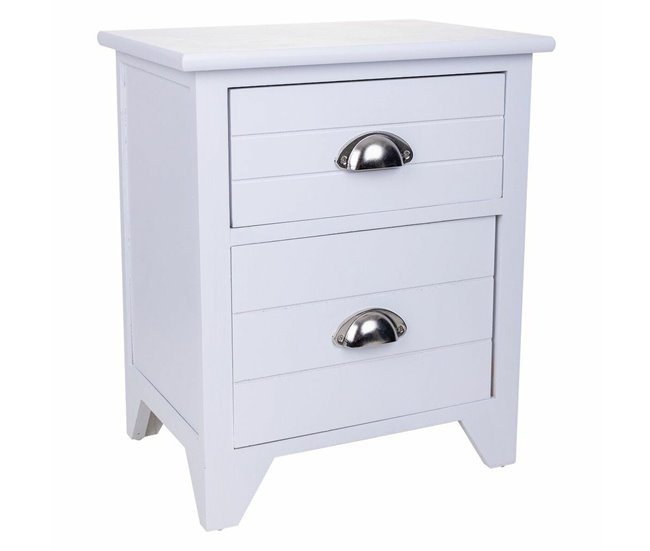 Conforama Mesita de Noche Alexandra House Living Blanco 28 x 45 x 38 cm