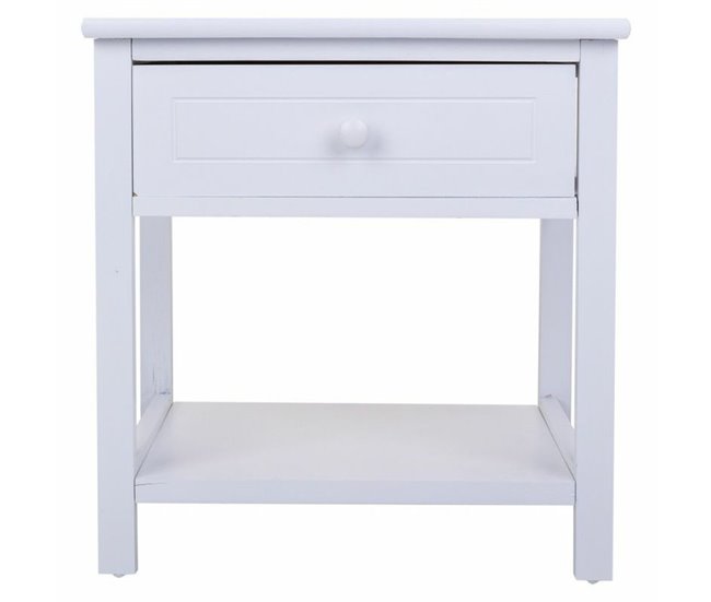 Conforama Mesita De Noche Alexandra House Living Blanco 29 X 42 X 40 Cm