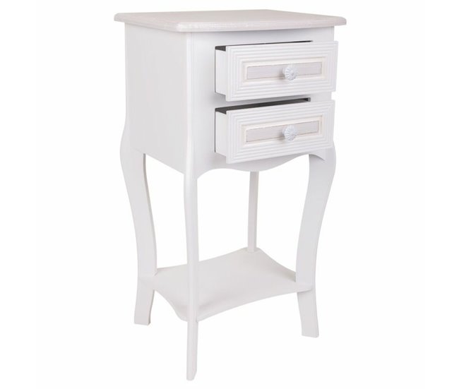 Conforama Mesita De Noche Alexandra House Living Blanco 31 X 71 X 38 Cm