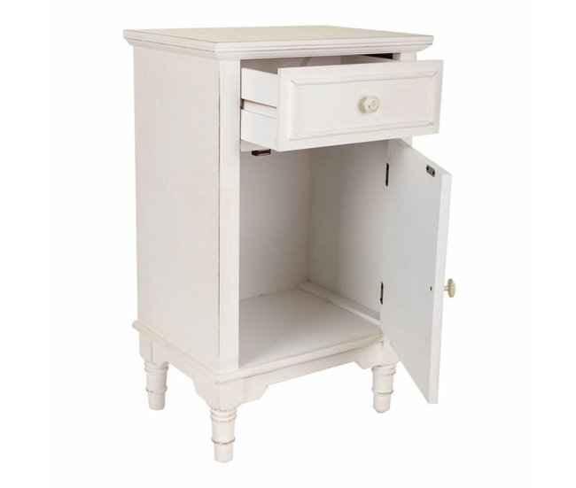 Conforama Mesita De Noche Alexandra House Living Blanco 32 X 74 X 46 Cm