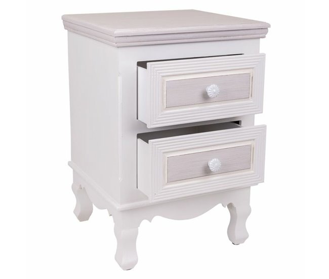 Conforama Mesita De Noche Alexandra House Living Blanco 33 X 53 X 37 Cm