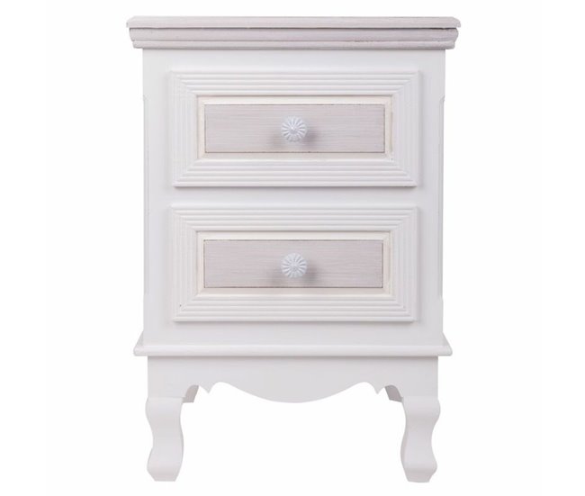 Conforama Mesita De Noche Alexandra House Living Blanco 33 X 53 X 37 Cm