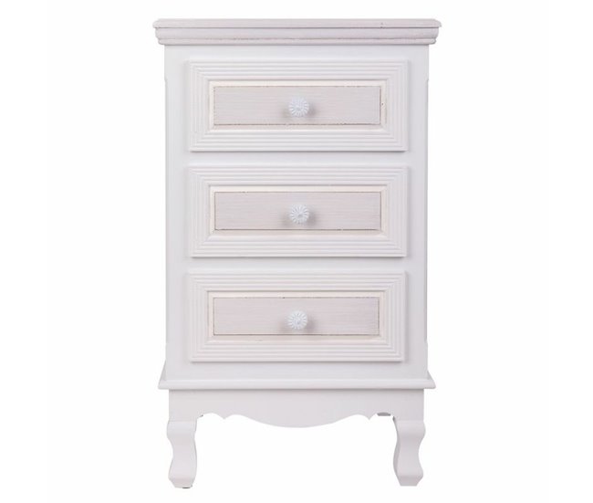 Conforama Mesita De Noche Alexandra House Living Blanco 33 X 68 X 41 Cm