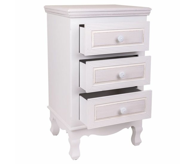 Conforama Mesita De Noche Alexandra House Living Blanco 33 X 68 X 41 Cm