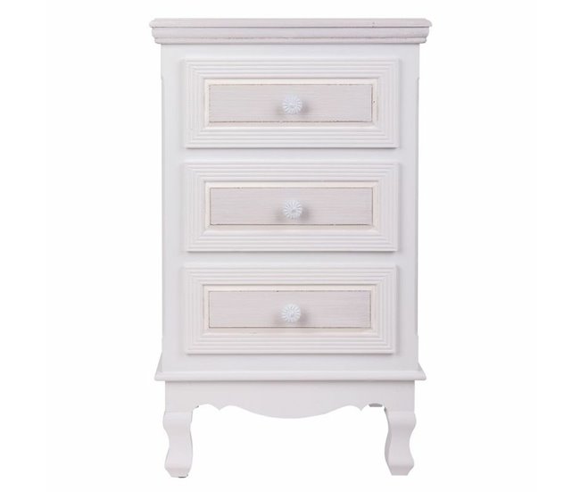 Conforama Mesita De Noche Alexandra House Living Blanco 33 X 68 X 41 Cm