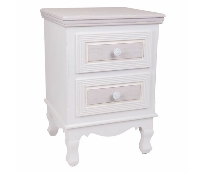 Conforama Mesita de Noche Alexandra House Living Blanco 33 x 53 x 37 cm