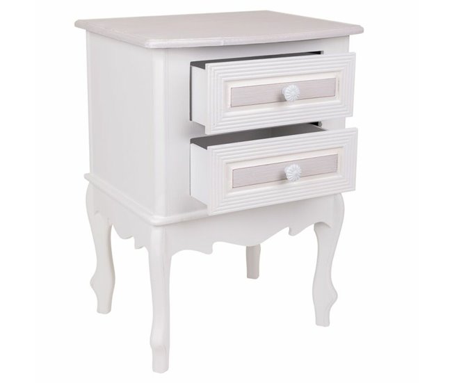 Conforama Mesita De Noche Alexandra House Living Blanco 34 X 57 X 42 Cm