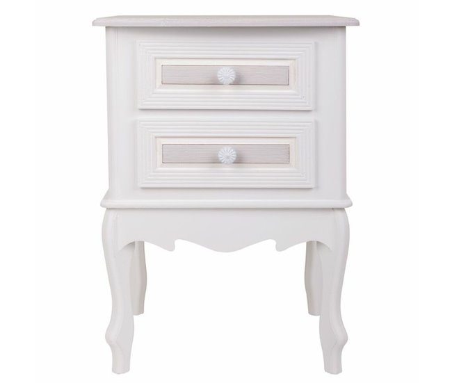 Conforama Mesita De Noche Alexandra House Living Blanco 34 X 57 X 42 Cm