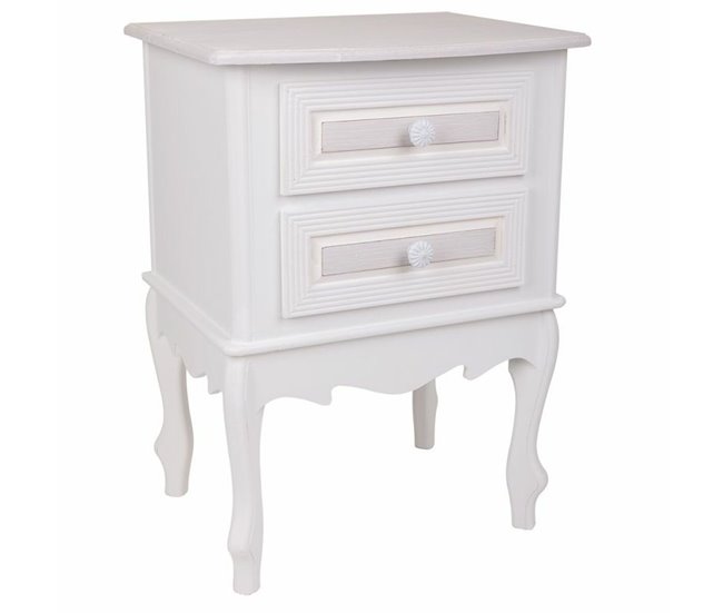 Conforama Mesita de Noche Alexandra House Living Blanco 34 x 57 x 42 cm