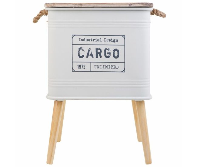 Conforama Mesita De Noche Alexandra House Living Blanco 41 X 41 X 61 Cm