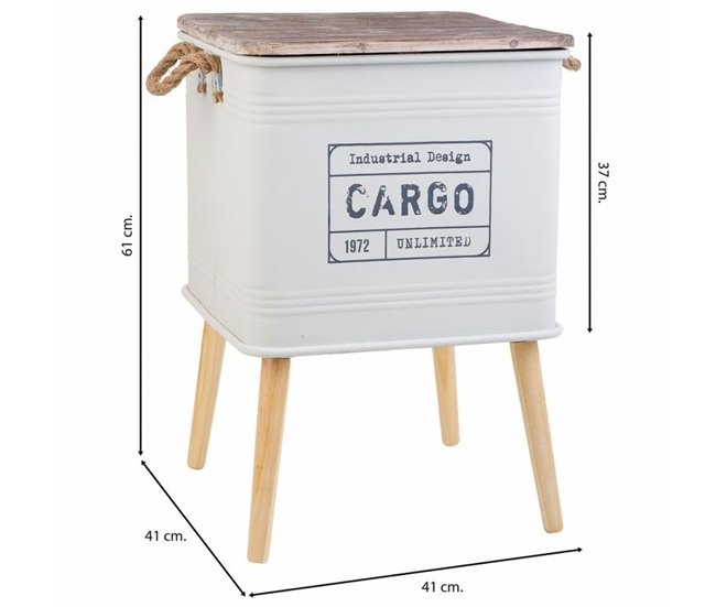 Conforama Mesita De Noche Alexandra House Living Blanco 41 X 41 X 61 Cm
