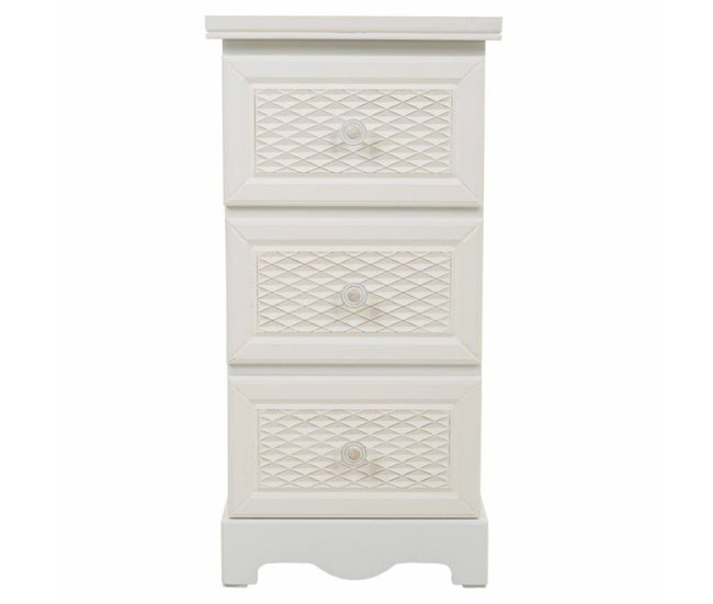 Conforama Mesita De Noche Alexandra House Living Blanco Crema 26 X 60 X 31 Cm