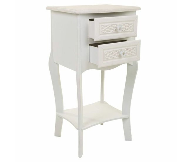 Conforama Mesita De Noche Alexandra House Living Blanco Crema 31 X 71 X 38 Cm