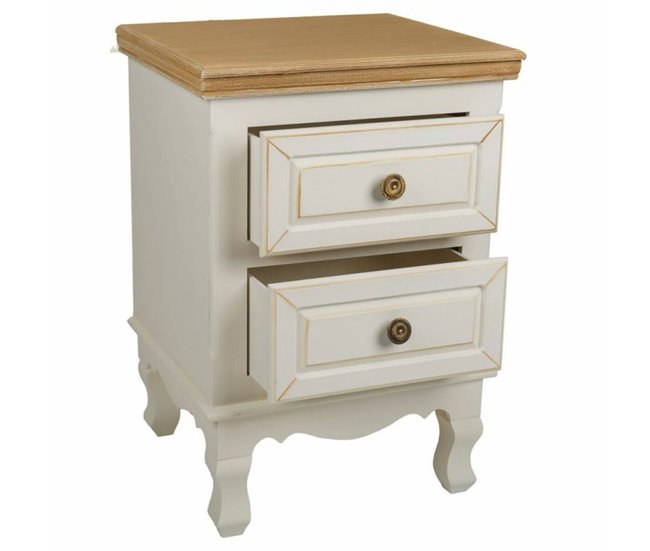 Conforama Mesita De Noche Alexandra House Living Blanco Natural 33 X 53 X 37 Cm