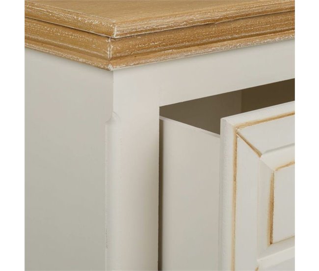 Conforama Mesita De Noche Alexandra House Living Blanco Natural 33 X 53 X 37 Cm