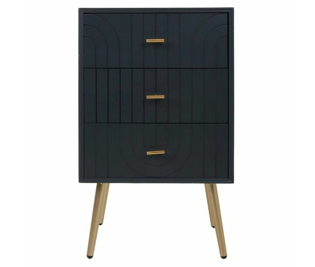 Conforama Mesita De Noche Alexandra House Living Dorado Gris Oscuro 35 X 76 X 44 Cm