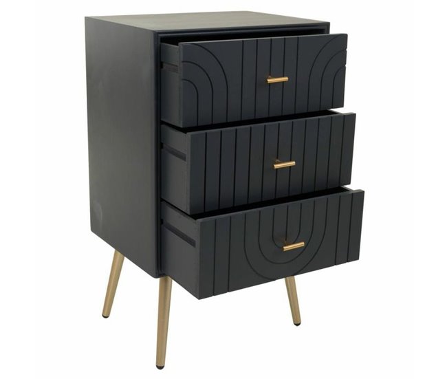 Conforama Mesita De Noche Alexandra House Living Dorado Gris Oscuro 35 X 76 X 44 Cm