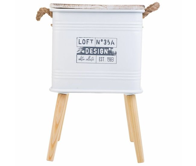 Conforama Mesita De Noche Alexandra House Living Gris 34 X 34 X 55 Cm