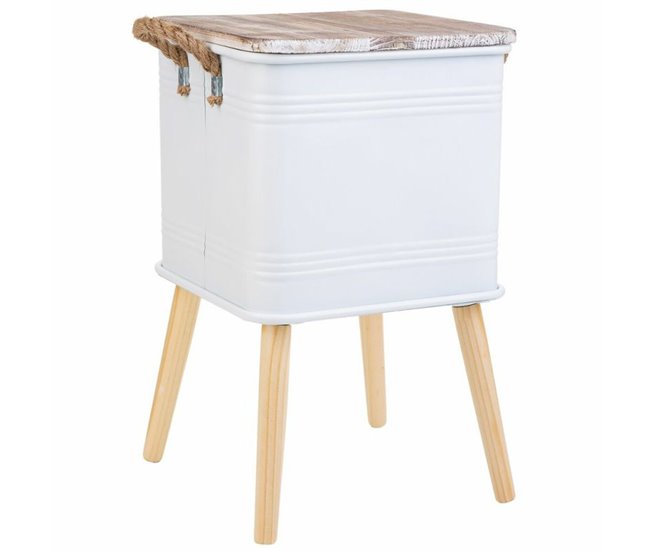 Conforama Mesita De Noche Alexandra House Living Gris 34 X 34 X 55 Cm