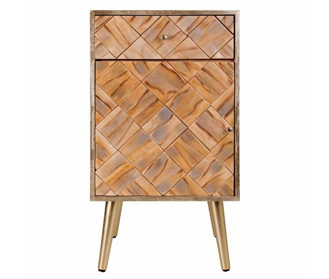 Conforama Mesita De Noche Alexandra House Living Marrón 35 X 71 X 40 Cm