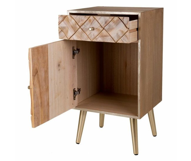 Conforama Mesita De Noche Alexandra House Living Marrón 35 X 71 X 40 Cm