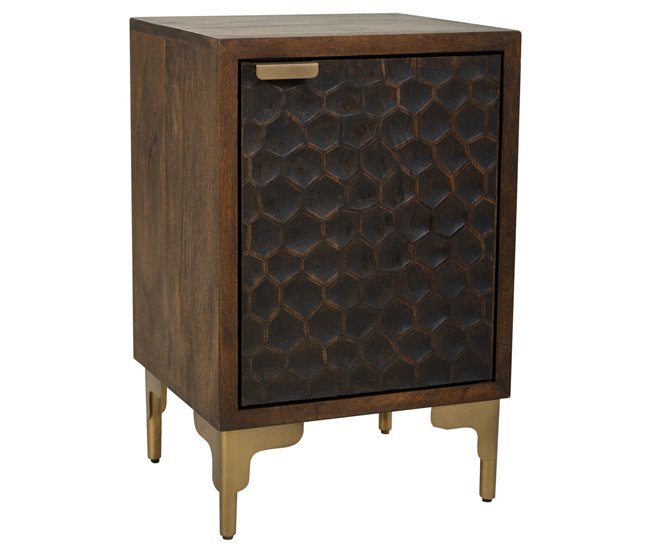 Conforama Mesita De Noche Alexandra House Living Marrón 35 X 60 X 40 Cm