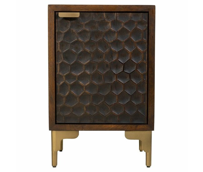 Conforama Mesita de Noche Alexandra House Living Marrón 35 x 60 x 40 cm