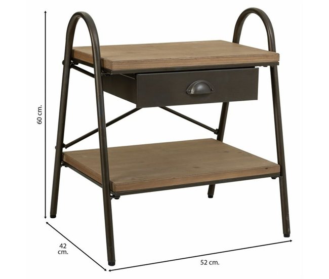 Conforama Mesita De Noche Alexandra House Living Marrón 42 X 60 X 52 Cm