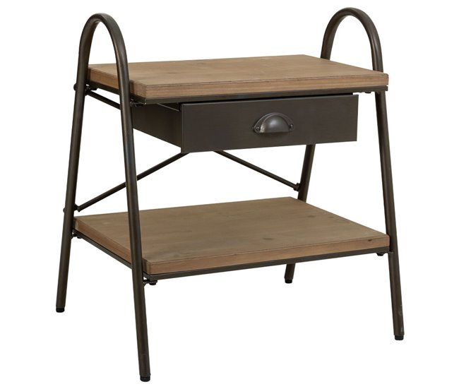 Conforama Mesita de Noche Alexandra House Living Marrón 42 x 60 x 52 cm
