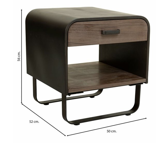 Conforama Mesita De Noche Alexandra House Living Marrón 52 X 56 X 50 Cm