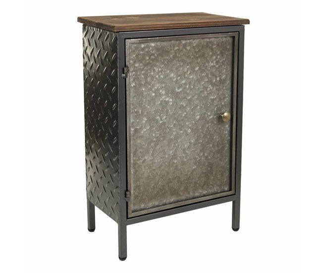Conforama Mesita de Noche Alexandra House Living Marrón Gris 23 x 56 x 37 cm