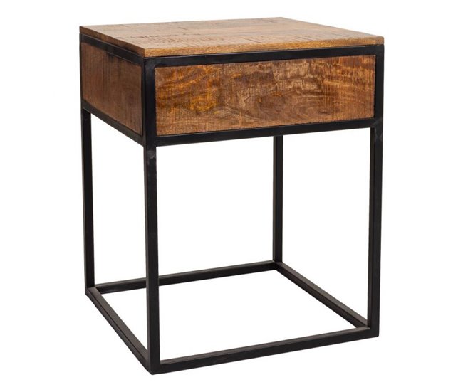 Conforama Mesita De Noche Alexandra House Living Marrón Negro 64 X 50 X 50 Cm