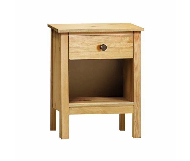 Conforama Mesita de Noche Alexandra House Living Miel Roble Metal Madera de pino 47 x 60 x 35 cm 1 cajón