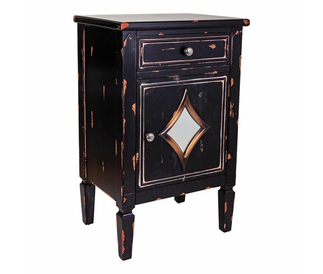 Conforama Mesita de Noche Alexandra House Living Negro 36 x 76 x 48 cm