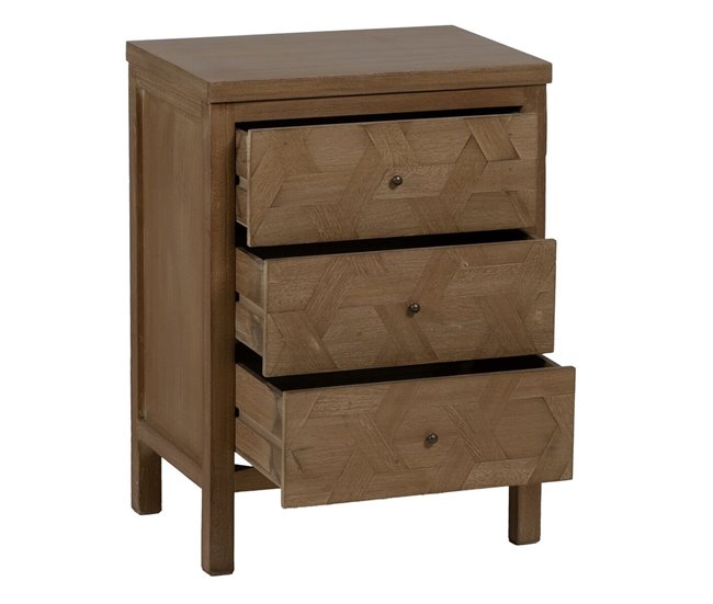Conforama Mesita De Noche BRAYAN Natural Madera De Paulonia 48 X 35 X 66 Cm