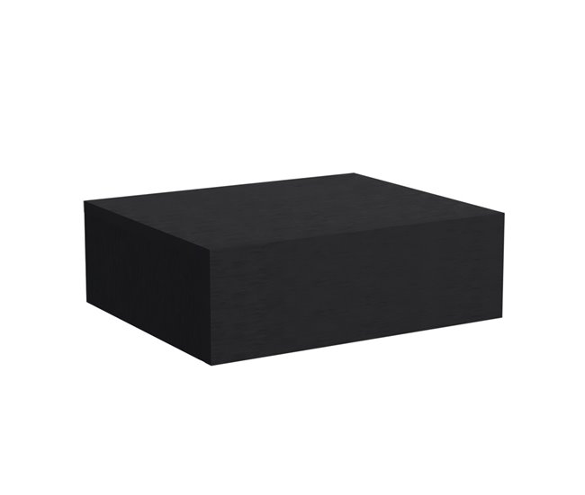 Conforama Mesita de noche flotante Milano en melamina con un cajon de riel metalico Negro 13 X 40 X 34.1 cm