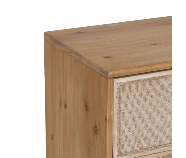 Conforama Mesita De Noche GEREL Natural Madera De Abeto Madera MDF Fibra Natural 46 X 37 X 76 Cm