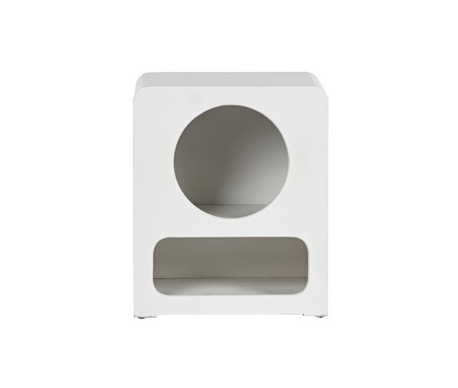 Conforama Mesita De Noche Home ESPRIT Blanco Madera MDF 40 X 30 X 48 Cm