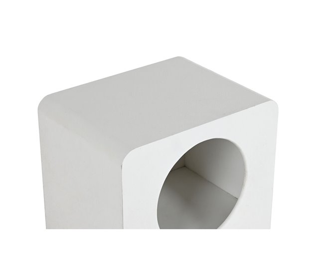 Conforama Mesita De Noche Home ESPRIT Blanco Madera MDF 40 X 30 X 48 Cm