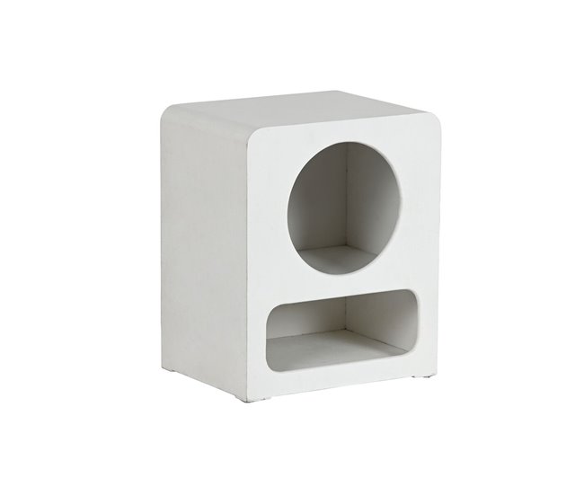 Conforama Mesita de Noche Home ESPRIT Blanco Madera MDF 40 x 30 x 48 cm
