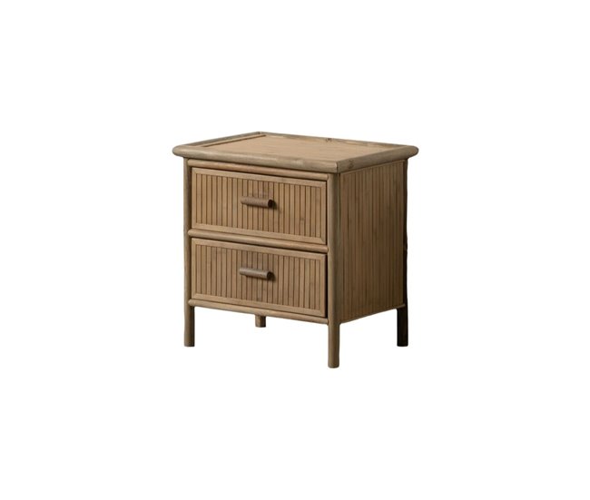 Conforama Mesita de Noche Natural Bambú 48 x 36 x 49 cm