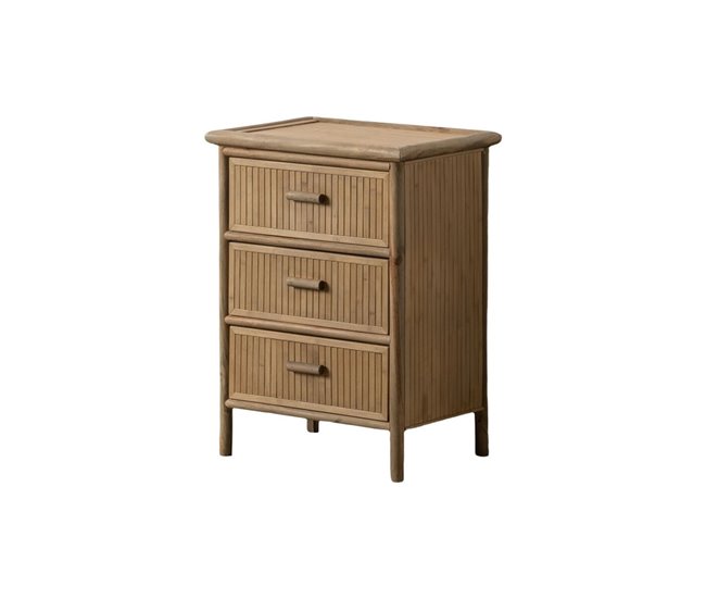 Conforama Mesita de Noche Natural Bambú 48 x 36 x 66 cm