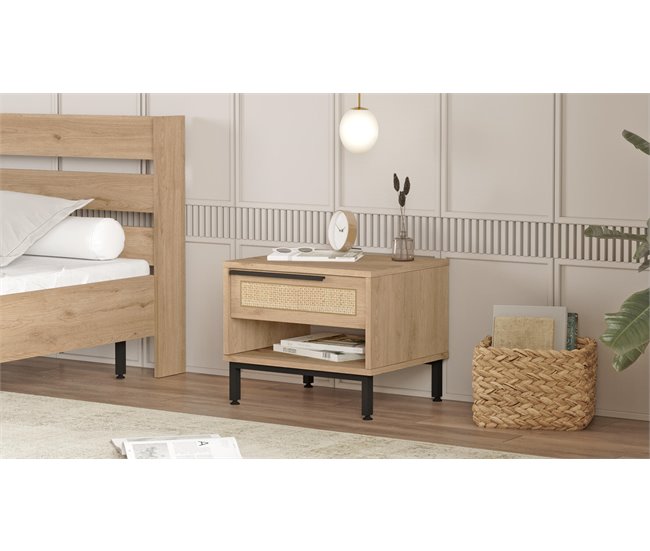 Conforama Mesita De Noche OCEAN NS54 1D 54x45x42 Beigeclaro
