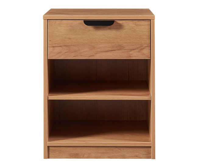 Conforama Mesita De Noche Varkaus Con Cajón MDF 55x43x40 Cm - Roble [en.casa]