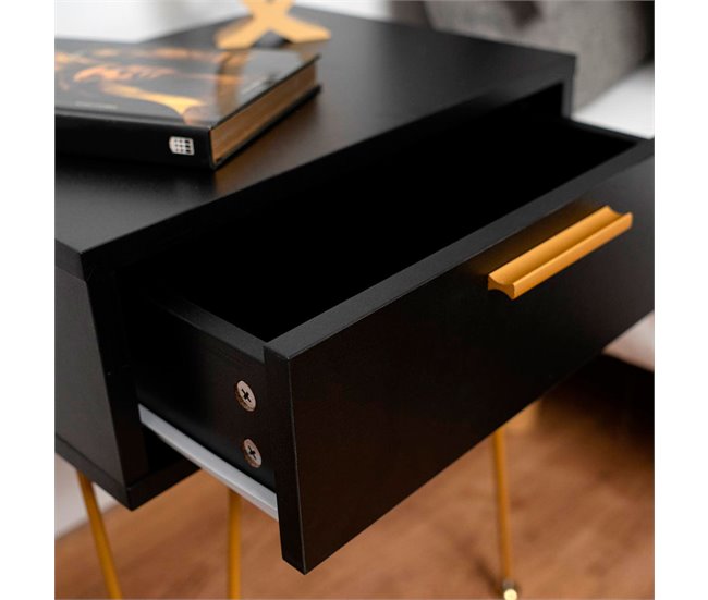 Conforama Mesita De Noche Vinthera Moa Negro Plástico 40 X 30 X 50 Cm